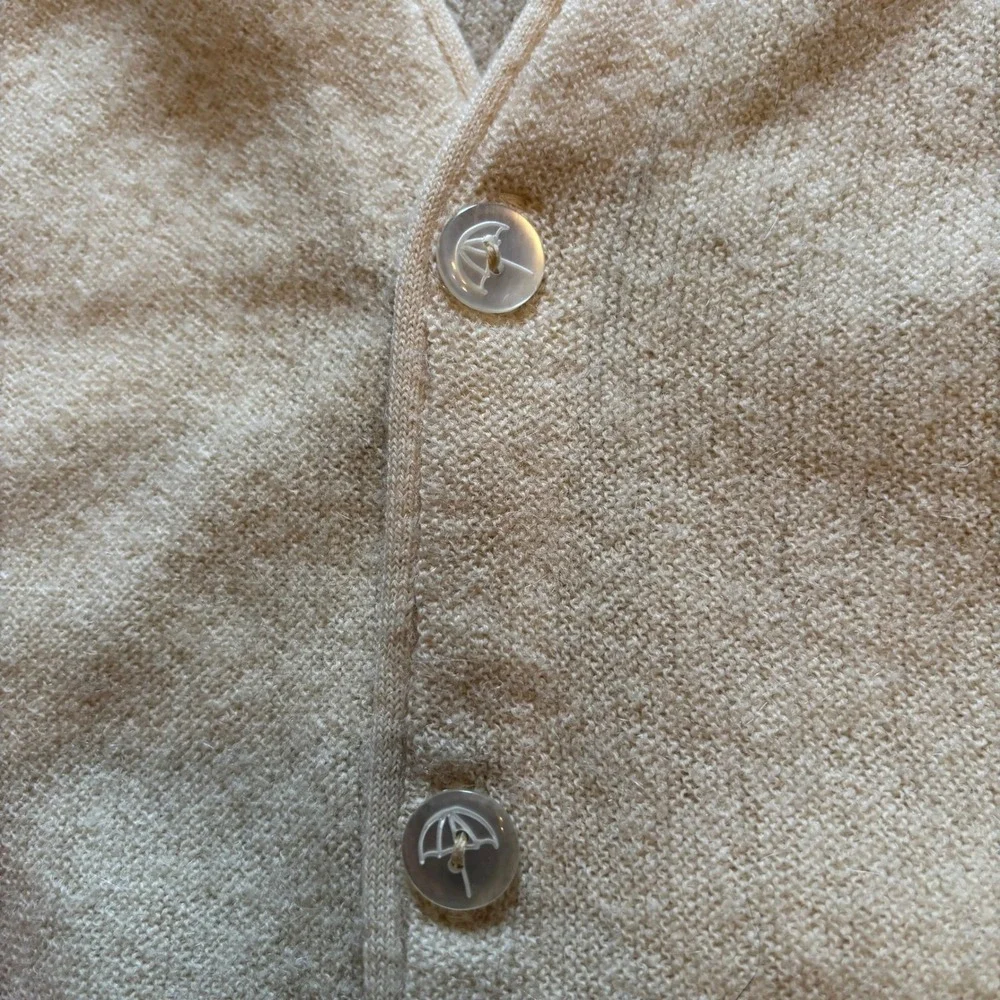 Vintage Arnold Palmer Robert Bruce Cardigan Sweater Cream XL Golf 60s 70s USA
